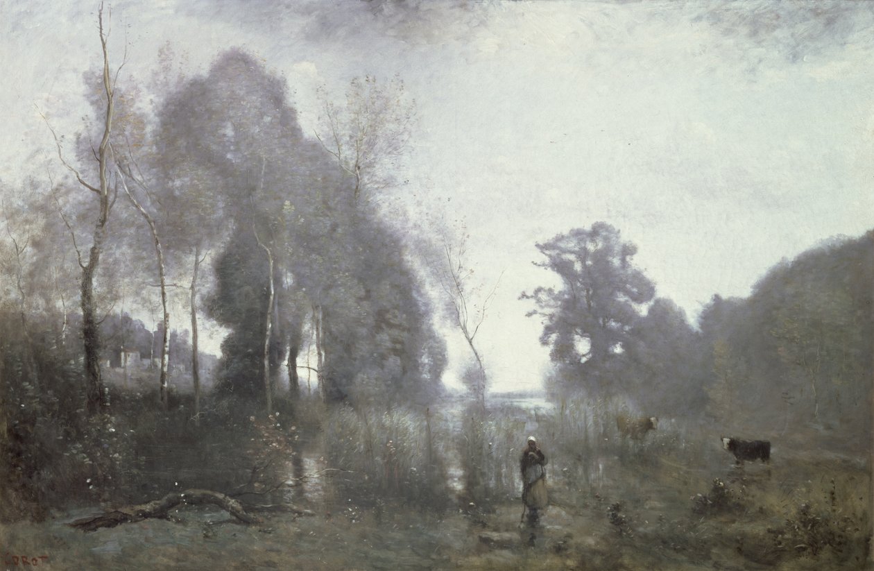 A lagoa em Ville d&39;Avray, 1868 de Jean Baptiste Camille Corot