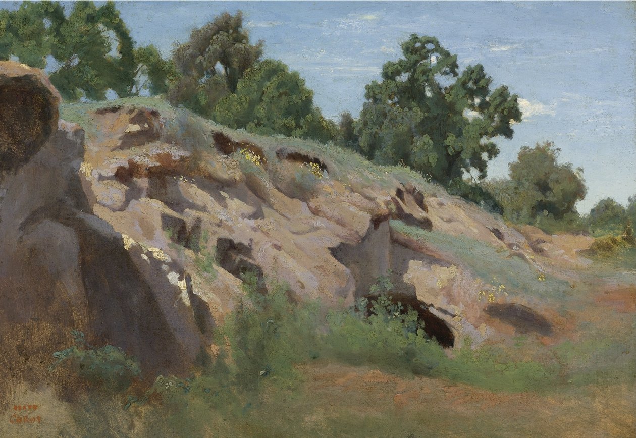 Inclinação rochosa de Jean Baptiste Camille Corot