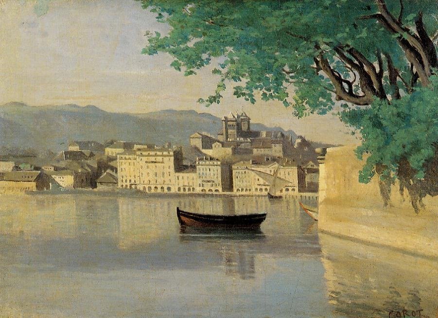 Vista da parte da cidade de Jean Baptiste Camille Corot
