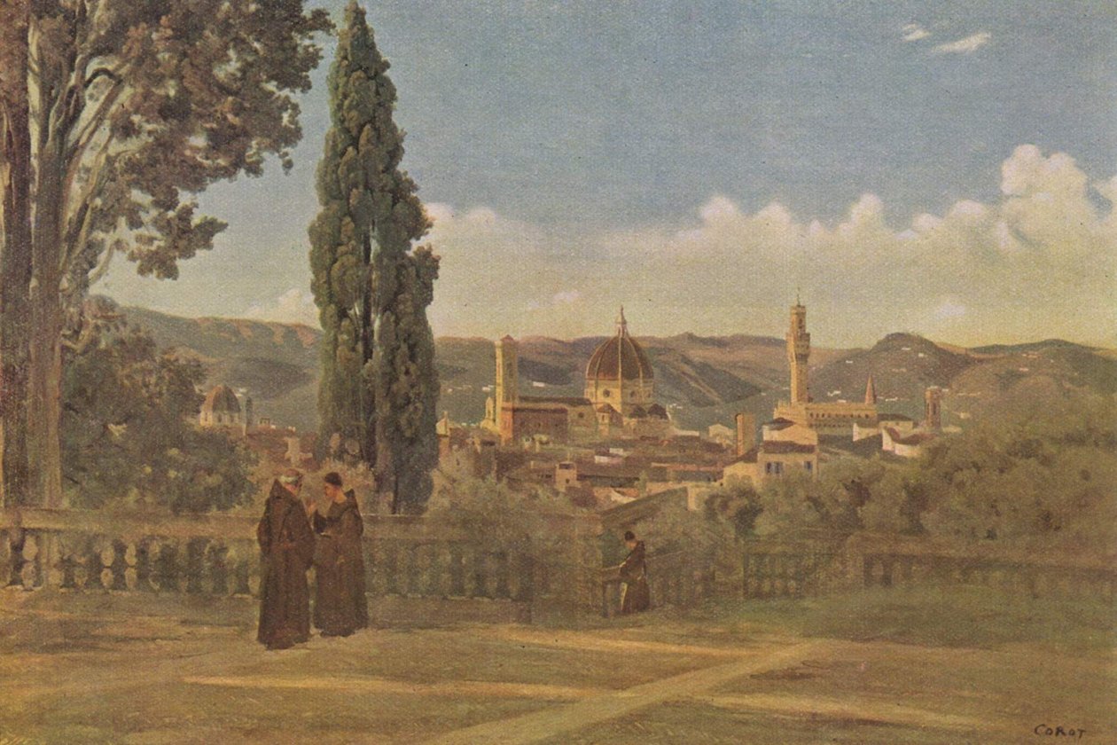 Vista de Florença do Jardim Boboli de Jean Baptiste Camille Corot