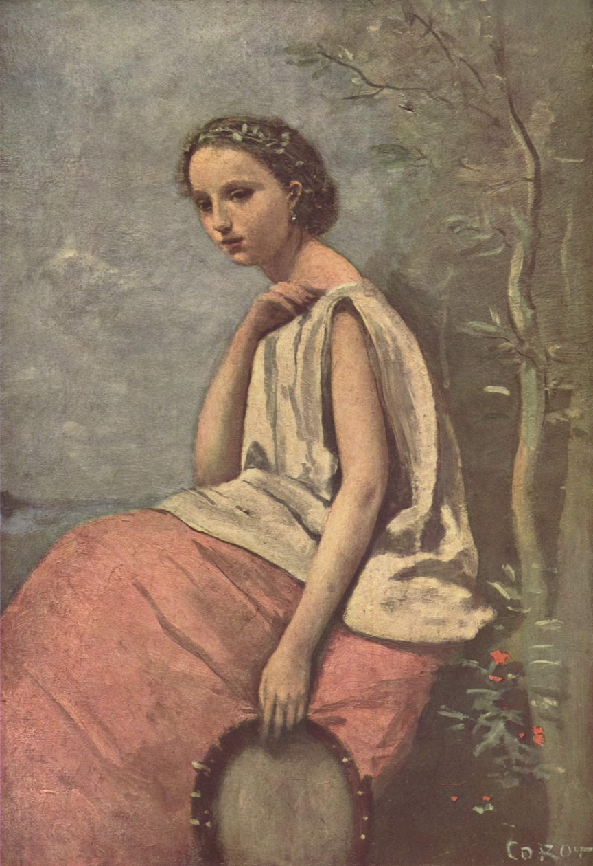 Zingara no tambor basco de Jean Baptiste Camille Corot
