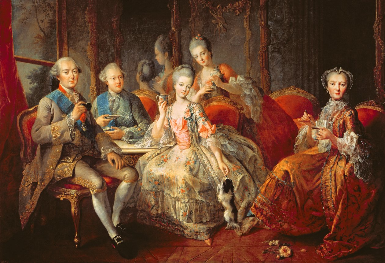 A Família Penthievre ou a Taça de Chocolate, 1768 de Jean Baptiste Charpentier
