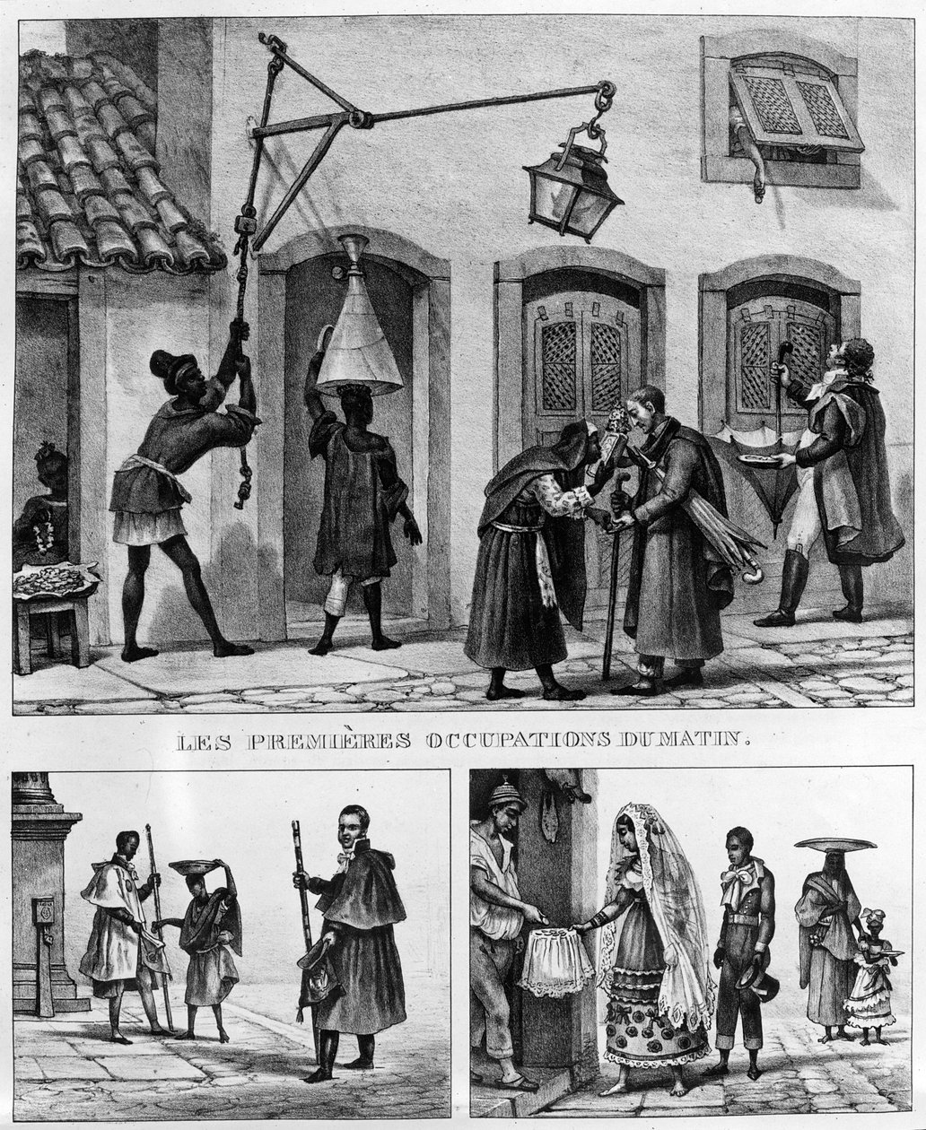 O cotidiano no Brasil, de &39;Travels in Brazil&39;, litografado por Thierry Freres, 1839 de Jean Baptiste Debret