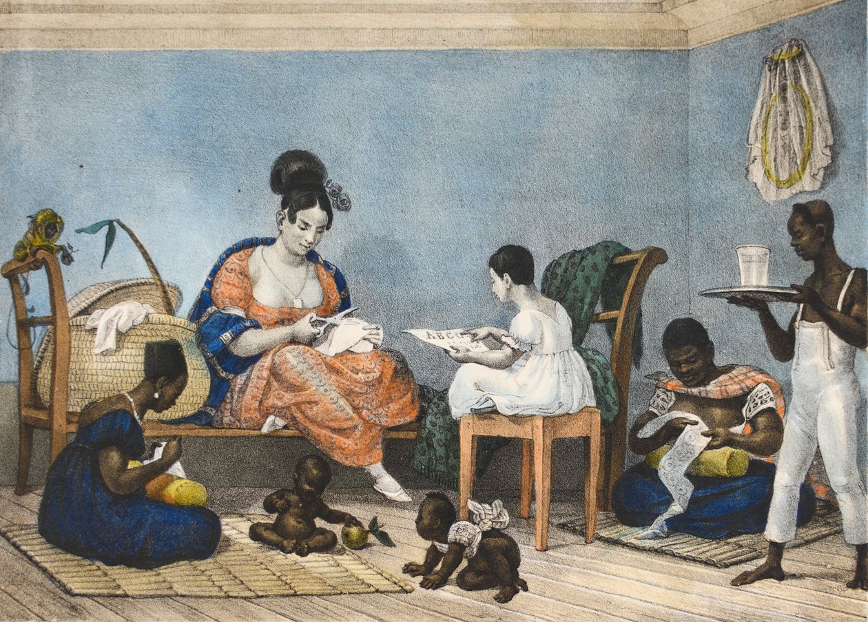 Uma senhora de algumas posses em sua casa de Jean Baptiste Debret