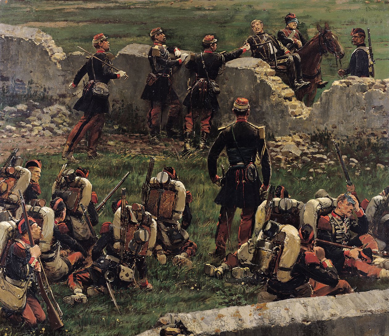 Fragmento do panorama da batalha de Rezonville (16 de agosto de 1870), 1883 de Jean Baptiste Edouard Detaille