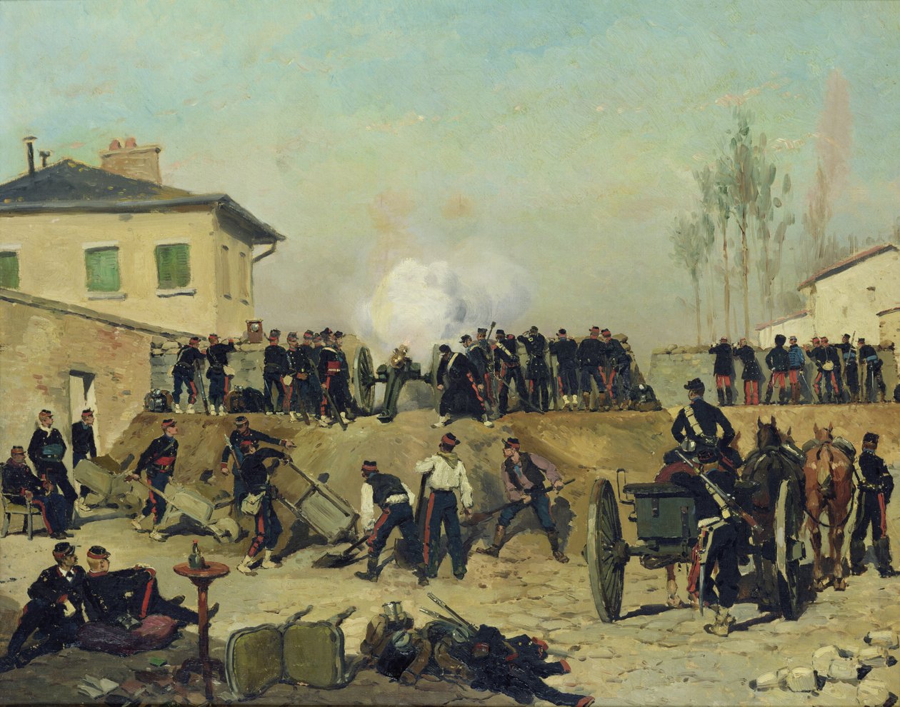 A Batalha de Villejuif, Cerco de Paris, 1870 de Jean Baptiste Edouard Detaille