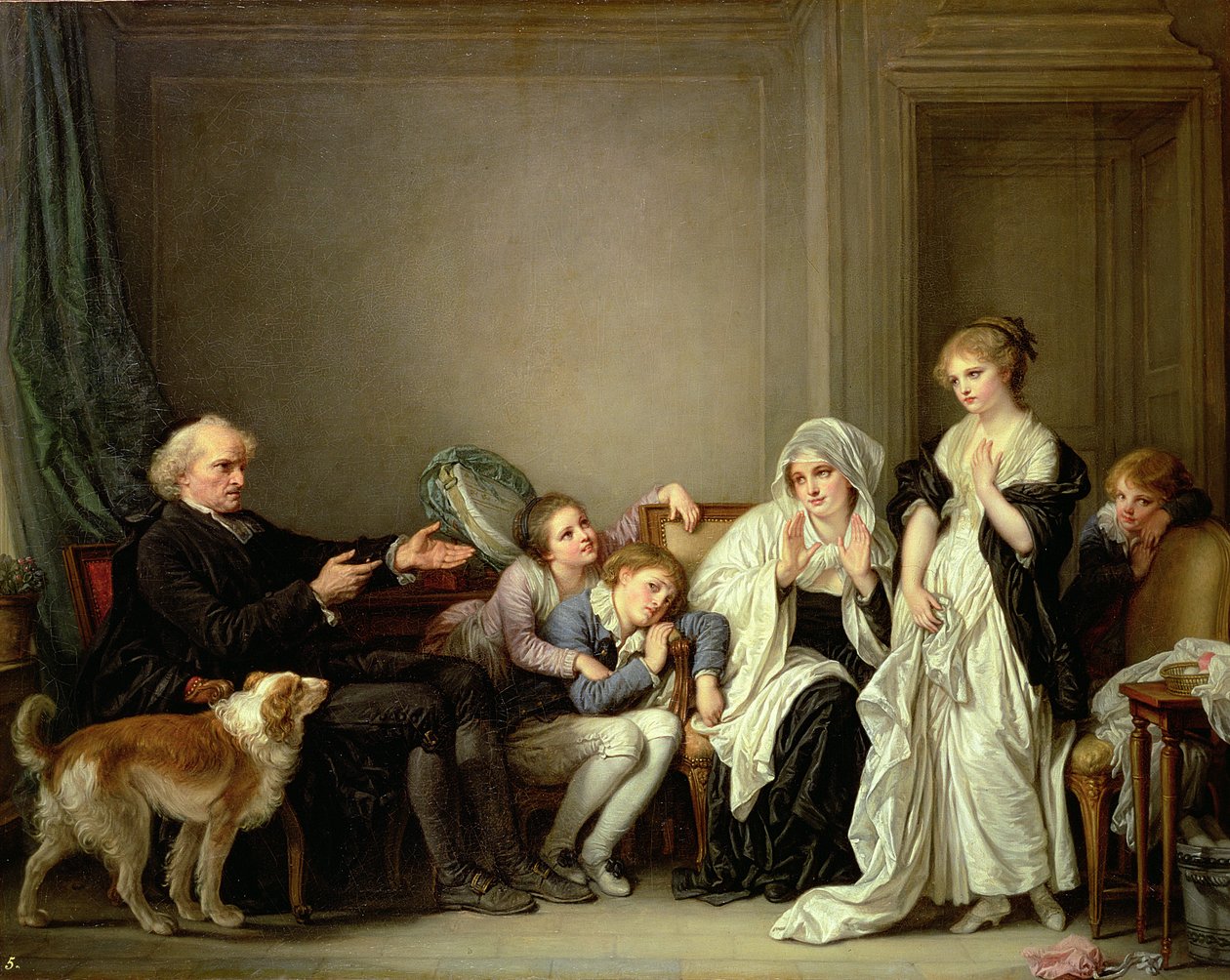 Uma visita ao padre, século XVIII de Jean Baptiste Greuze