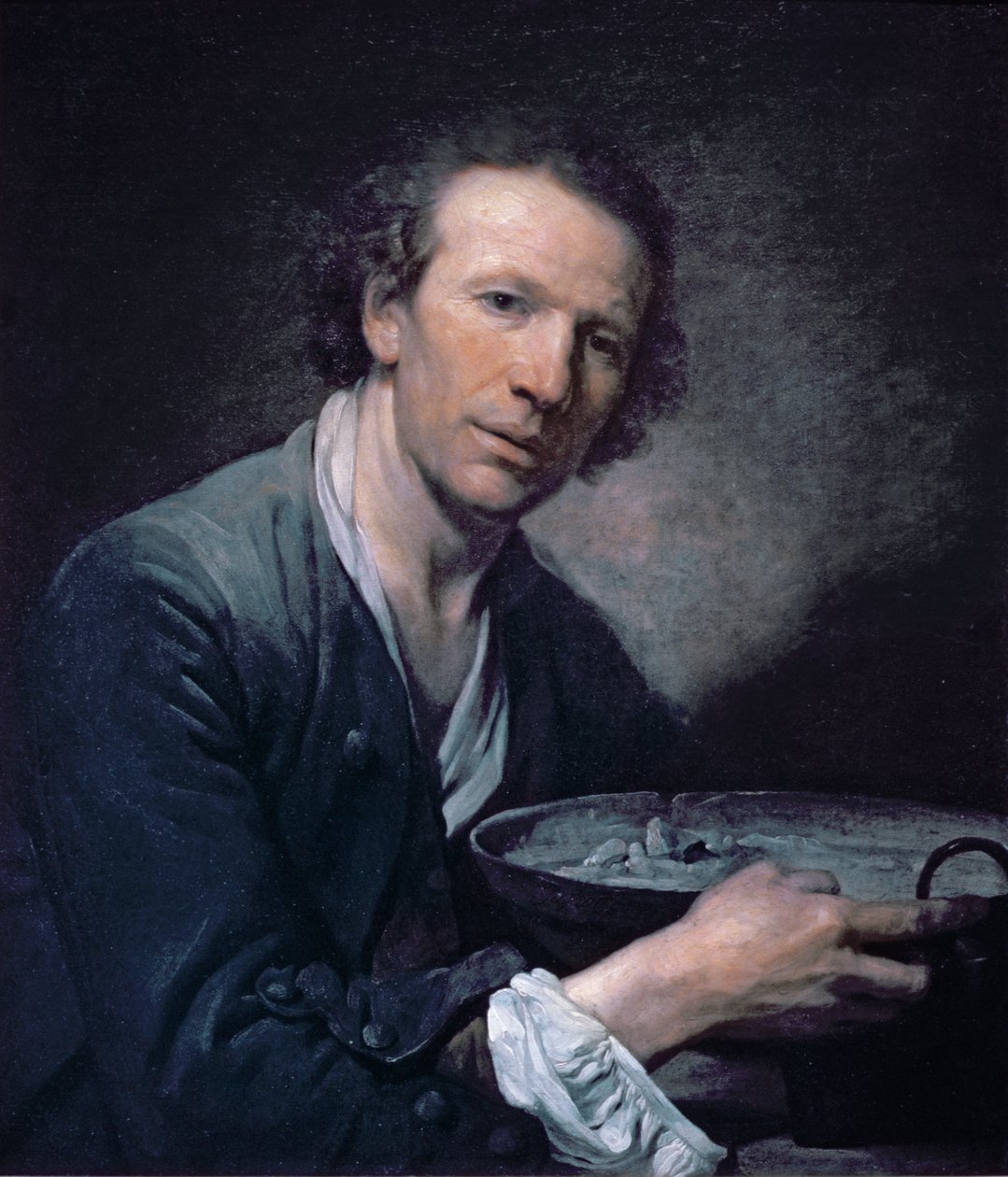 Joseph, um modelo da Royal Academy segurando uma frigideira, 1755 de Jean Baptiste Greuze