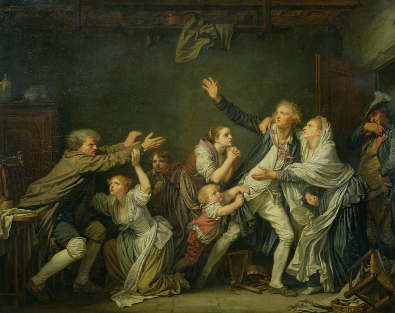 A maldição do pai ou o filho ingrato, 1777 de Jean Baptiste Greuze