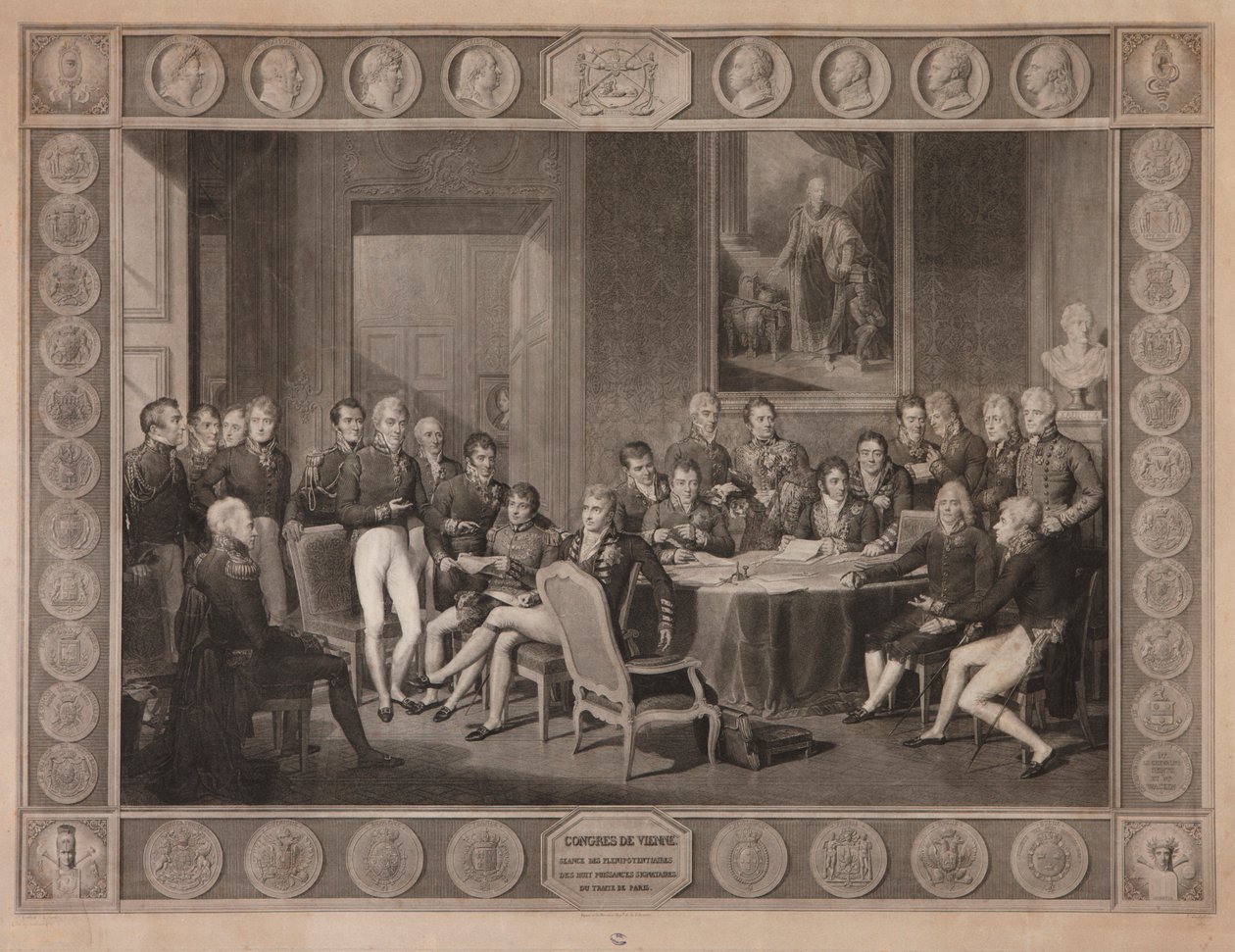 Congresso de Viena, sessão plenipotenciária, 1819 de Jean Baptiste Isabey