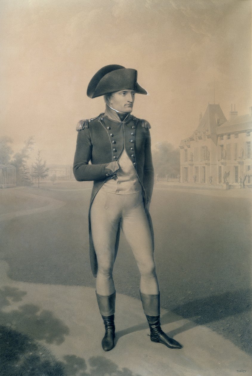 Napoleão Bonaparte (1769-1821) Primeiro Cônsul em Malmaison, de &39;O Livro do Sacre&39;, 1804 de Jean Baptiste Isabey