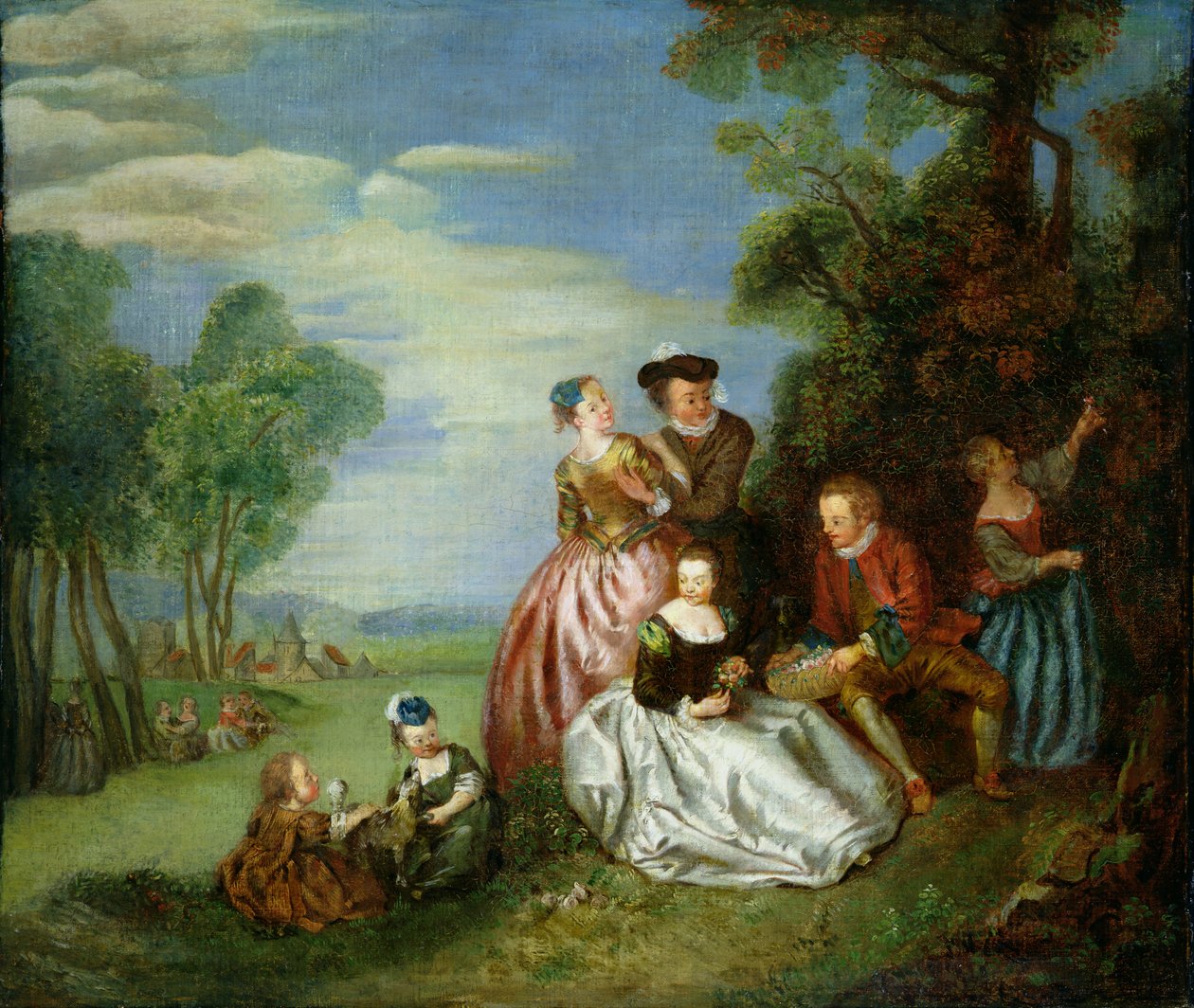 Conversa em um parque de Jean Baptiste Joseph Pater