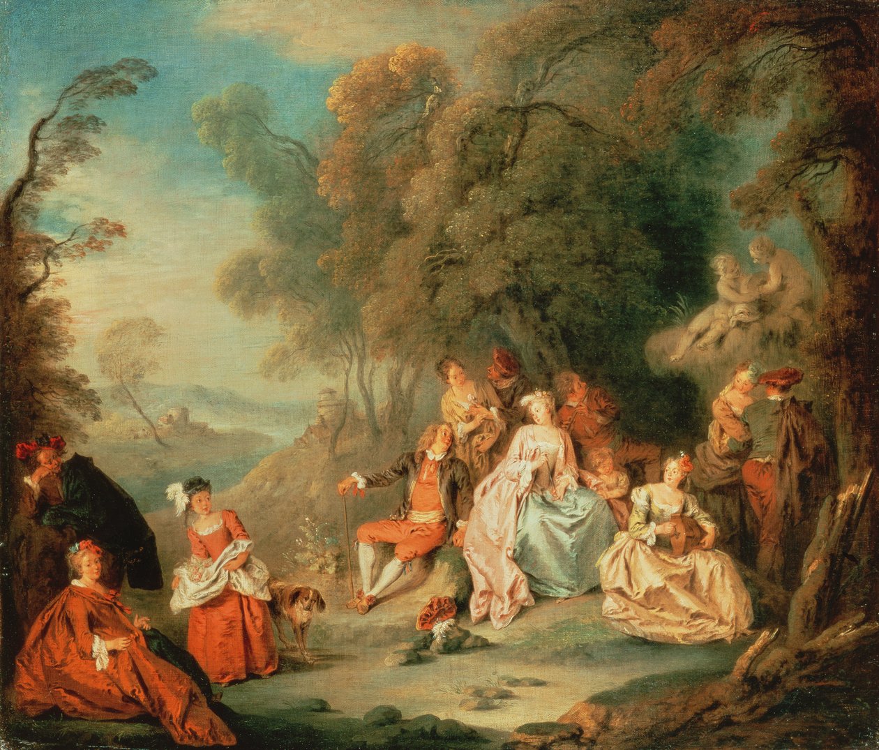 Empresa elegante em um parque de Jean Baptiste Joseph Pater