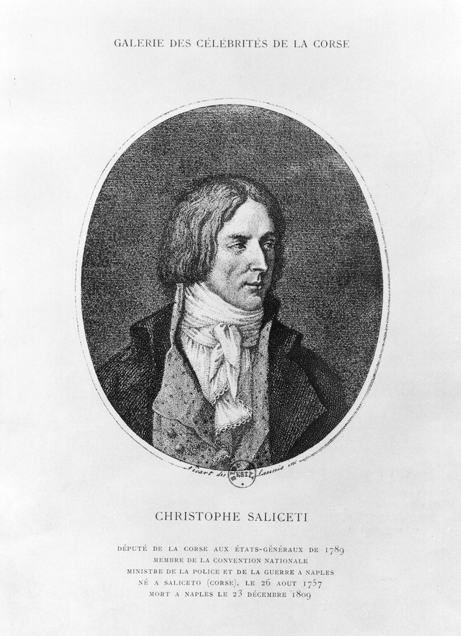 Antoine Christophe Saliceti (1757-1809) gravada por Carlo Lasinio (1759-1838) de Jean Baptiste Joseph Wicar