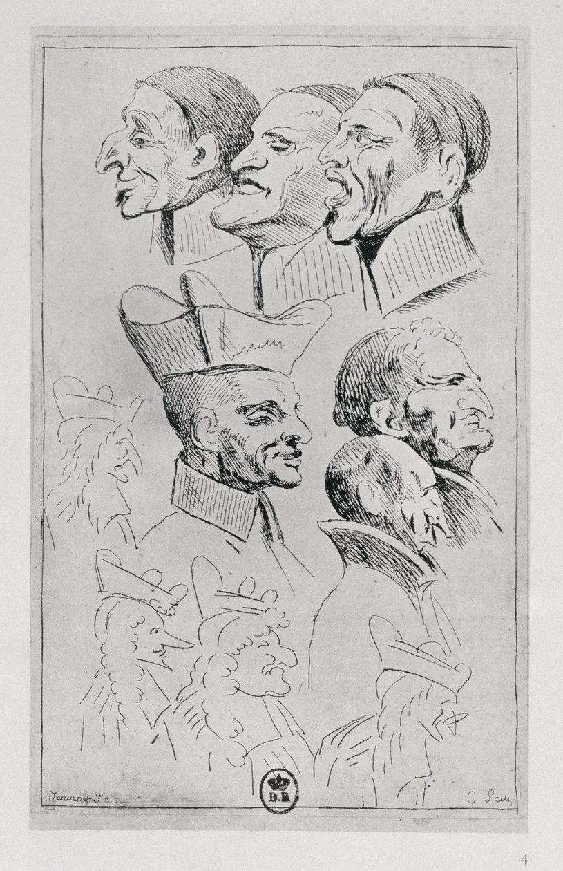 Figuras dos jesuítas na caricatura, c.1762 de Jean Baptiste Jouvenet