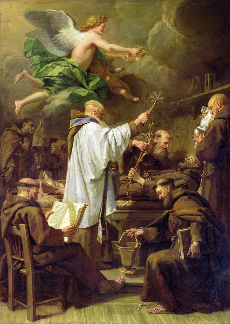 A morte de São Francisco, c.1713 de Jean Baptiste Jouvenet