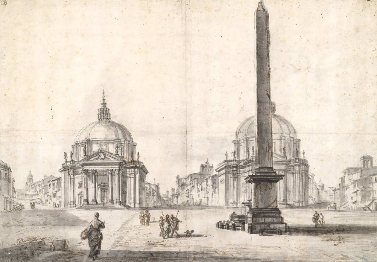 Piazza del Popolo, Roma de Jean Baptiste Lallemand