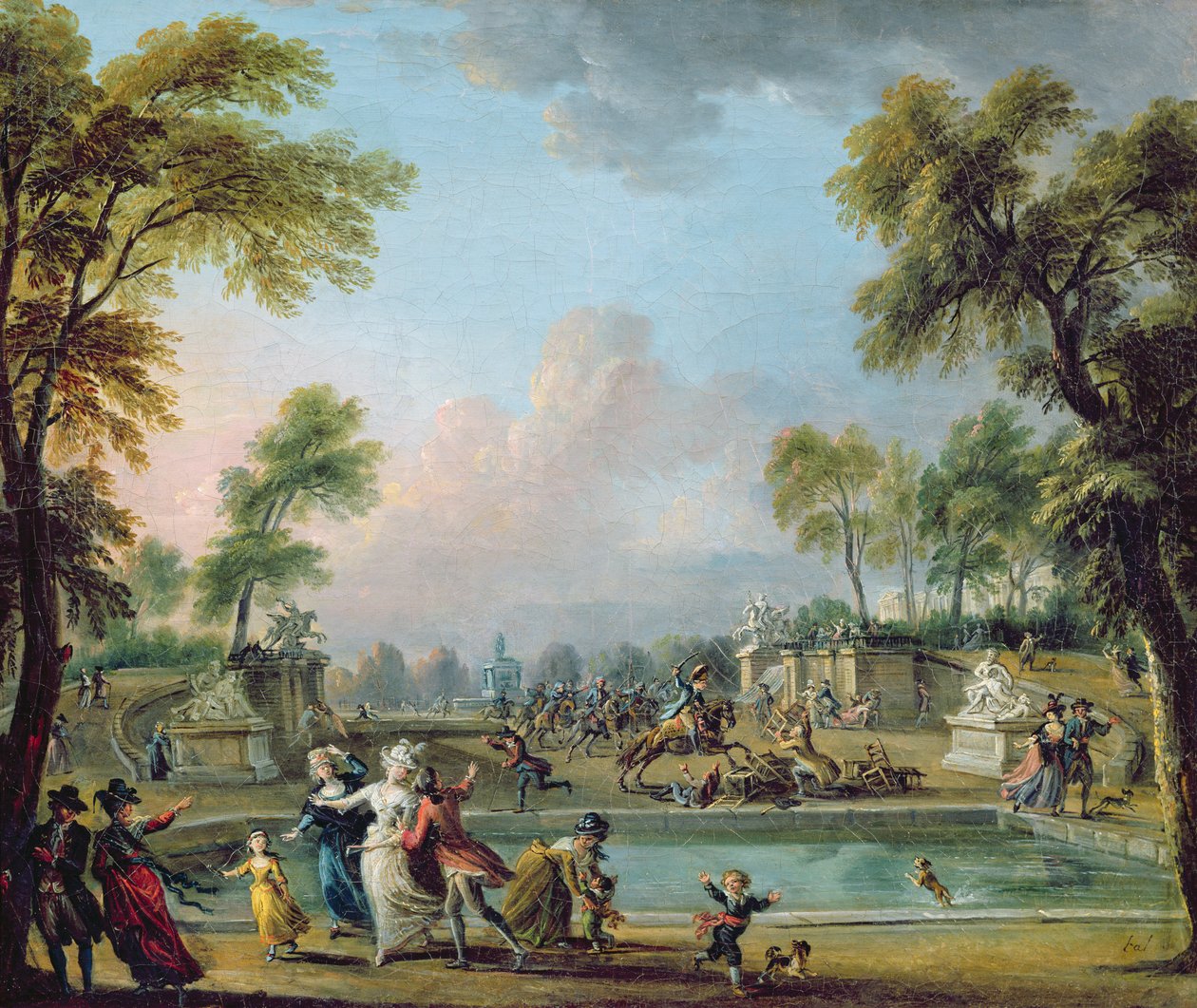 A Carga do Príncipe de Lambesc (1751-1825) nos Jardins das Tulherias, 12 de julho de 1789 de Jean Baptiste Lallemand