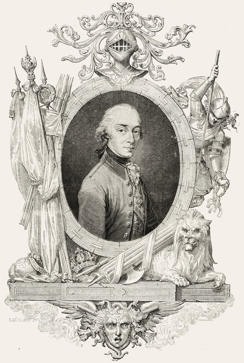 Retrato de Charles Edward Stuart (1720-88), o jovem pretendente, gravado por Stephane Pannemaker (1847-1930) de Jean Baptiste Lienard