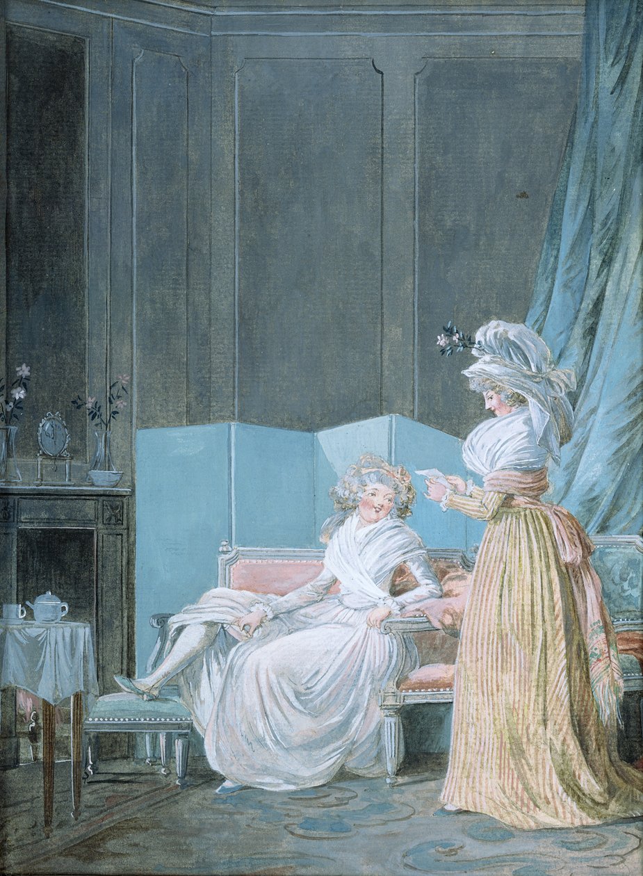 Lendo a carta de Jean Baptiste Mallet