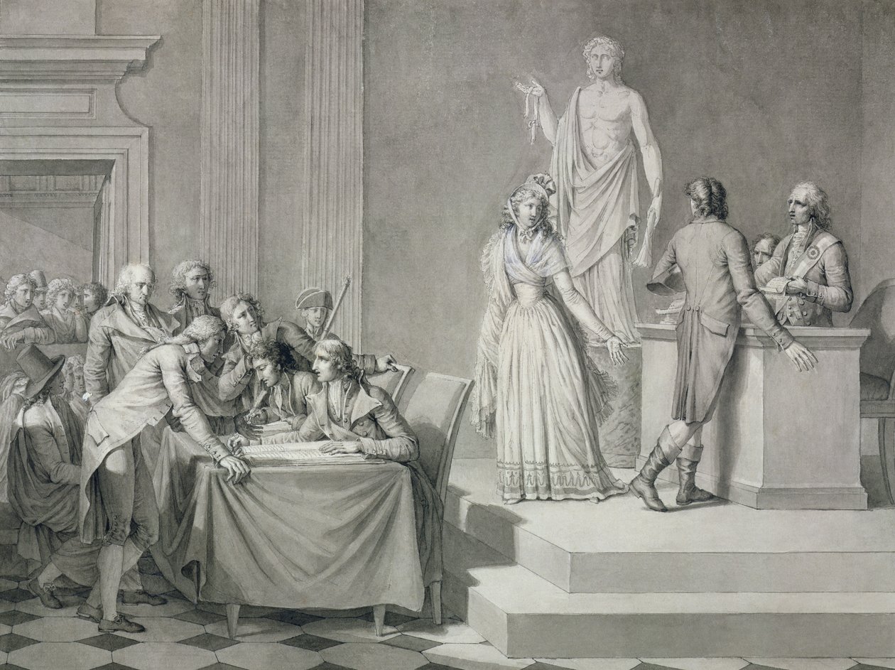 Divórcio Republicano (caneta e tinta no papel) de Jean Baptiste Mallet
