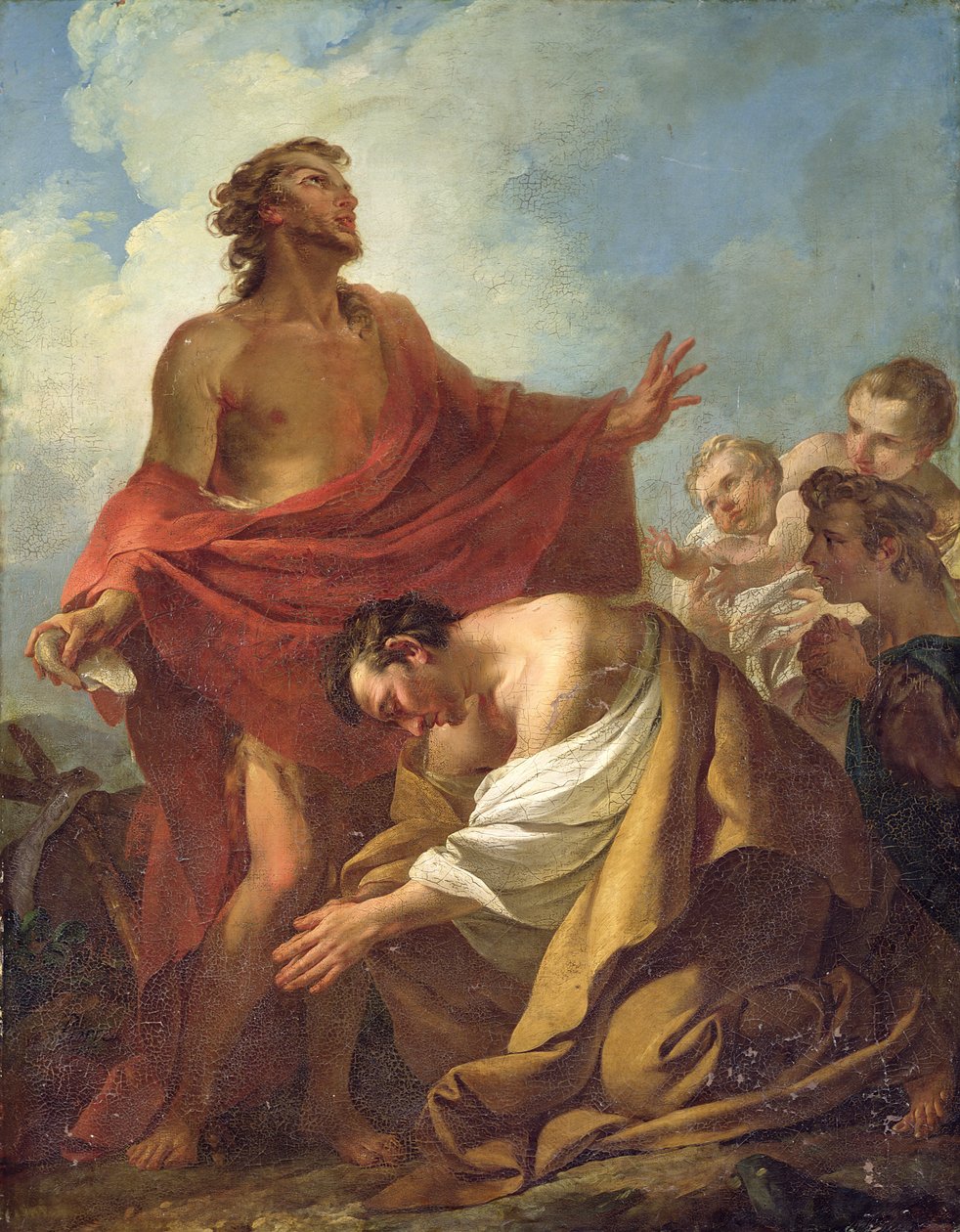 São João Batista Batizando os Judeus no Deserto, 1743 de Jean Baptiste Marie Pierre