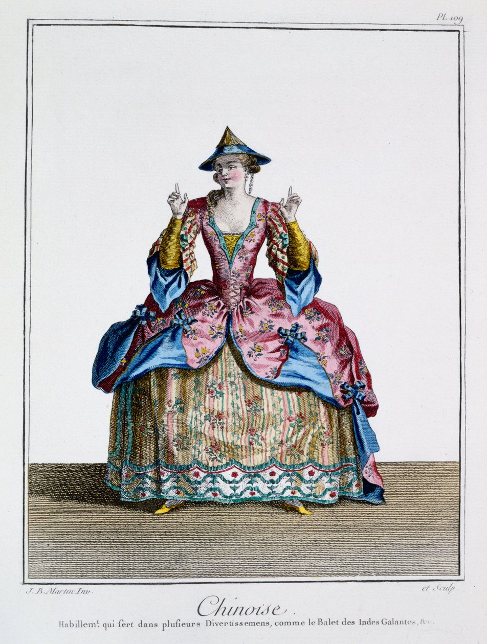 Chinoise, do &39;Ballet des Indes Galantes&39;, final do século XVIII (gravura colorida à mão) de Jean Baptiste Martin
