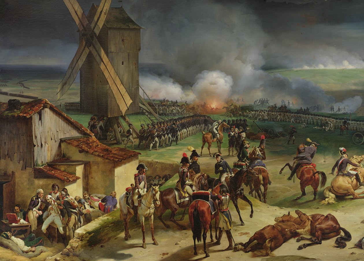 Batalha de Valmy, 20 de setembro de 1792, 1835 (detalhe do lado esquerdo) de Jean Baptiste Mauzaisse