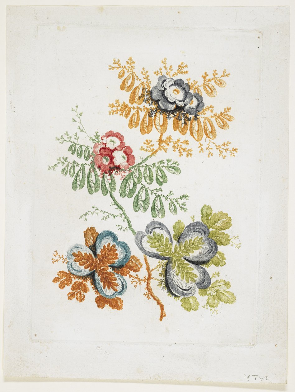 Bouquet de Fantasia, de New Suitte Of Ideales Cadernos de Flores, final do século XVIII de Jean Baptiste Pillement