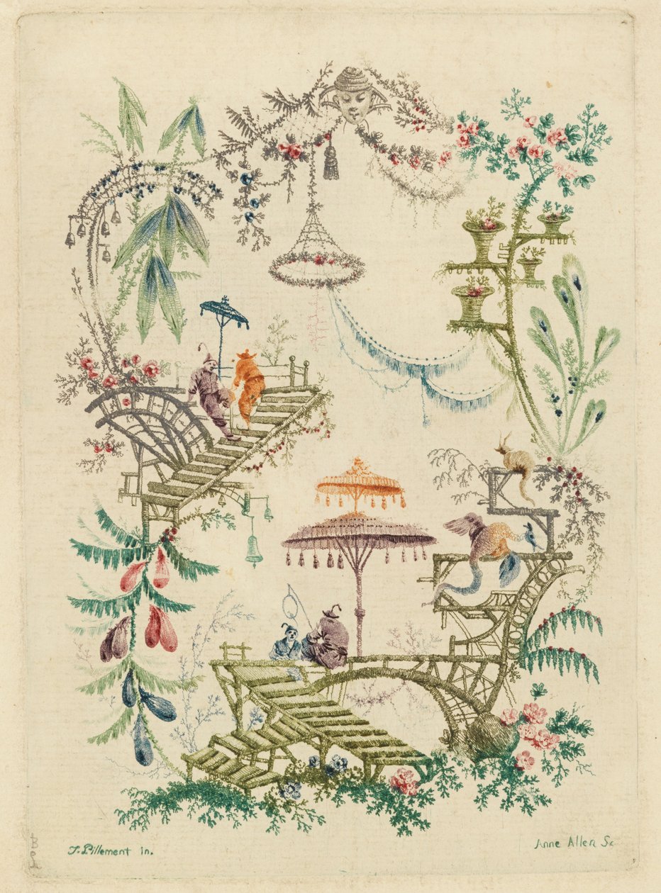 Ornamental Design do novo conjunto de cadernos chineses para uso de cartunistas e pintores ... de Jean Baptiste Pillement