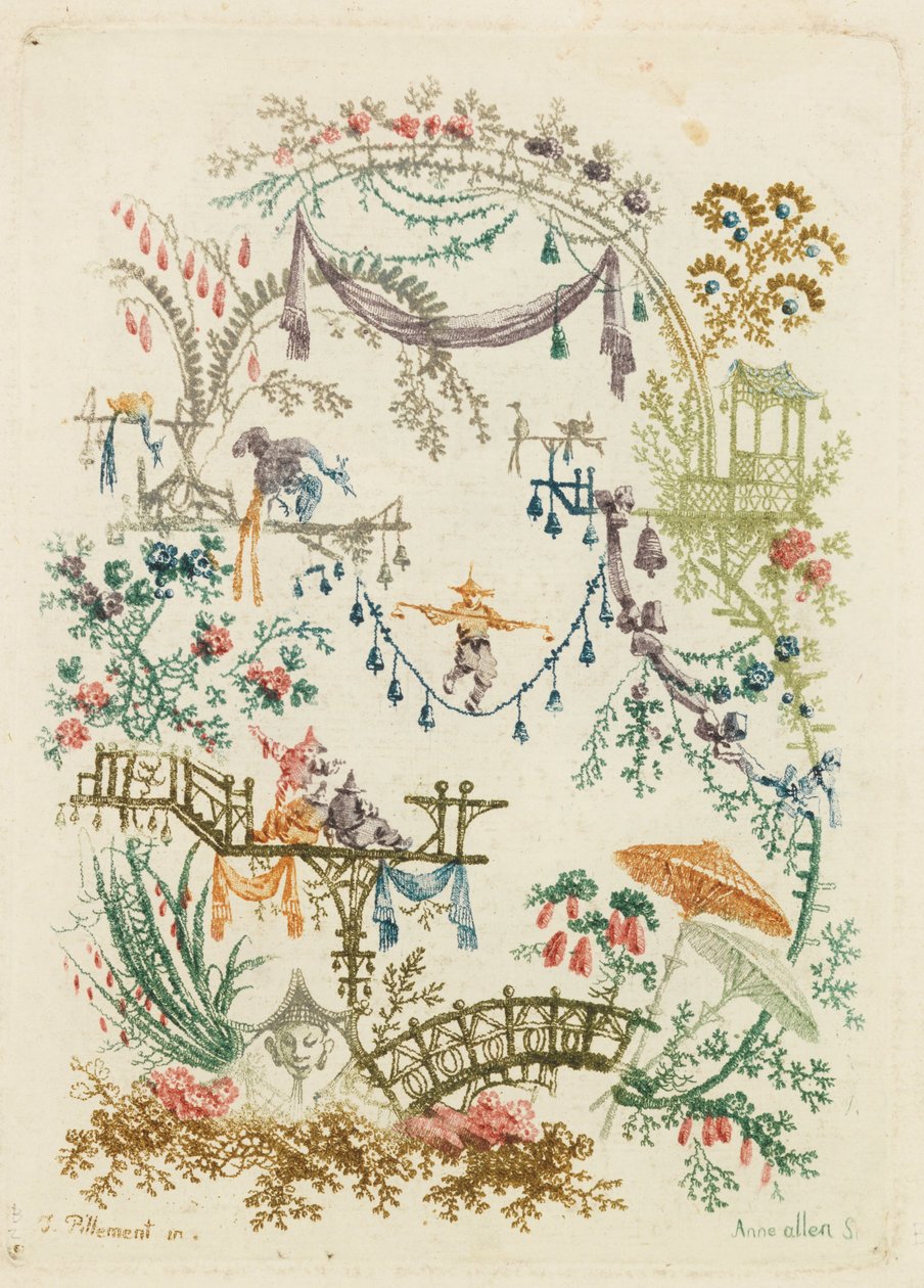 Ornamental Design do novo conjunto de cadernos chineses para uso de cartunistas e pintores ... de Jean Baptiste Pillement