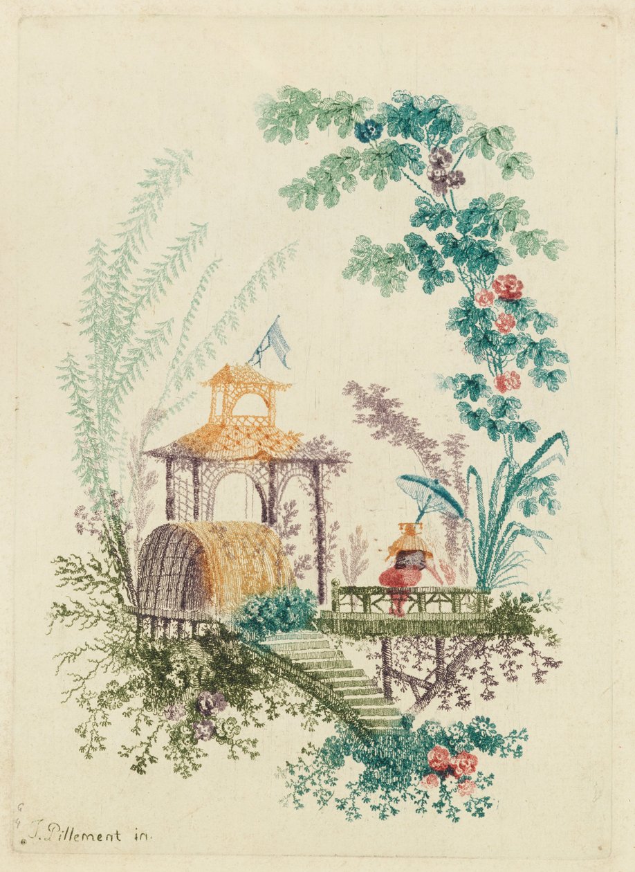 Ornamental Design do novo conjunto de cadernos chineses para uso de designers e pintores ... de Jean Baptiste Pillement