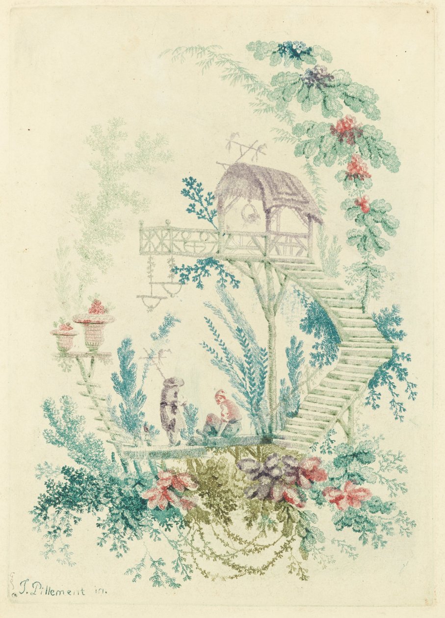 Ornamental Design do novo conjunto de cadernos chineses para uso de designers e pintores ... de Jean Baptiste Pillement