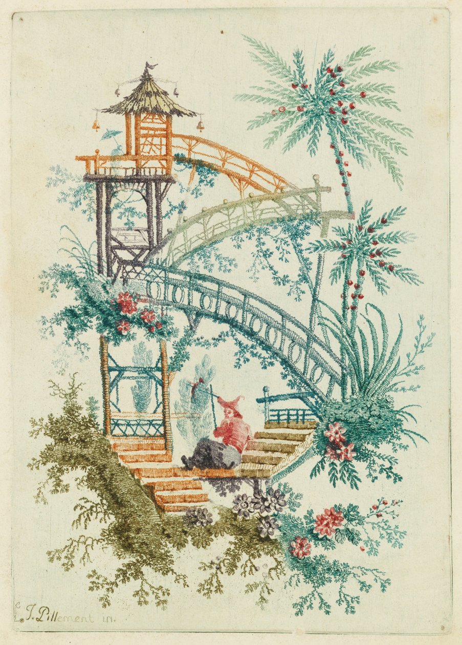 Ornamental Design do novo conjunto de cadernos chineses para uso de designers e pintores ... de Jean Baptiste Pillement