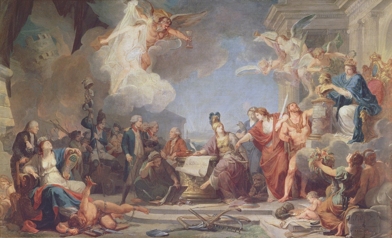 Alegoria da Declaração dos Direitos do Homem, 1790 de Jean Baptiste Regnault