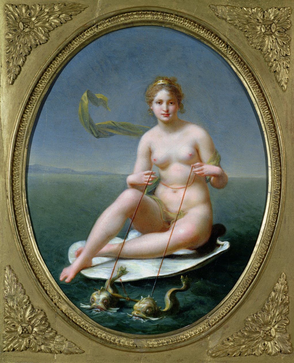 O Triunfo de Anfitrite (óleo sobre papel colocado sobre tela) de Jean Baptiste Regnault