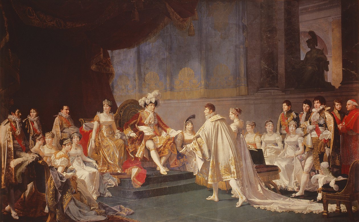 A desposada do Príncipe Jerônimo Bonaparte e da Princesa Catharina Frederica de Wuerttemberg, em Paris, em 22 de agosto de 1807 de Jean Baptiste Regnault