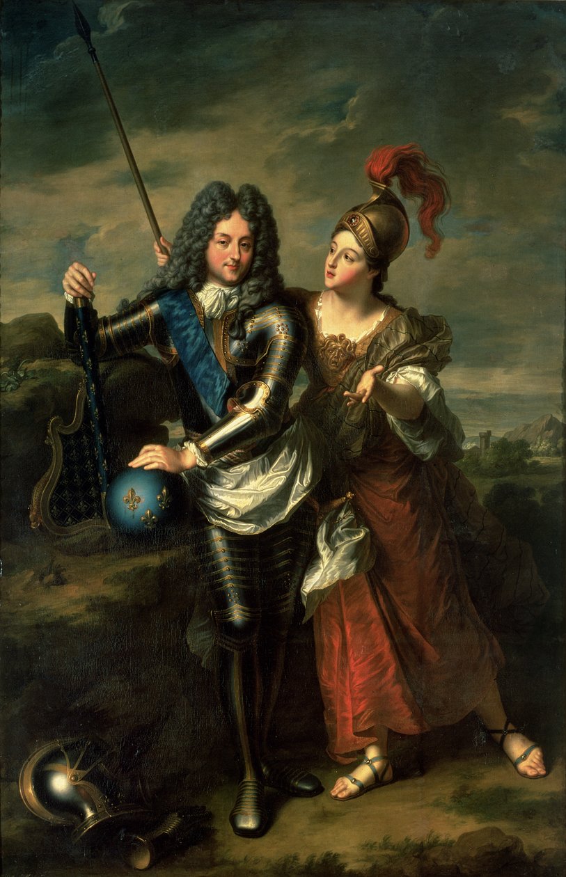 Philippe II d&39;Orleans (1674-1723), o Regente da França e Madame de Parabere como Minerva, c.1716 de Jean Baptiste Santerre