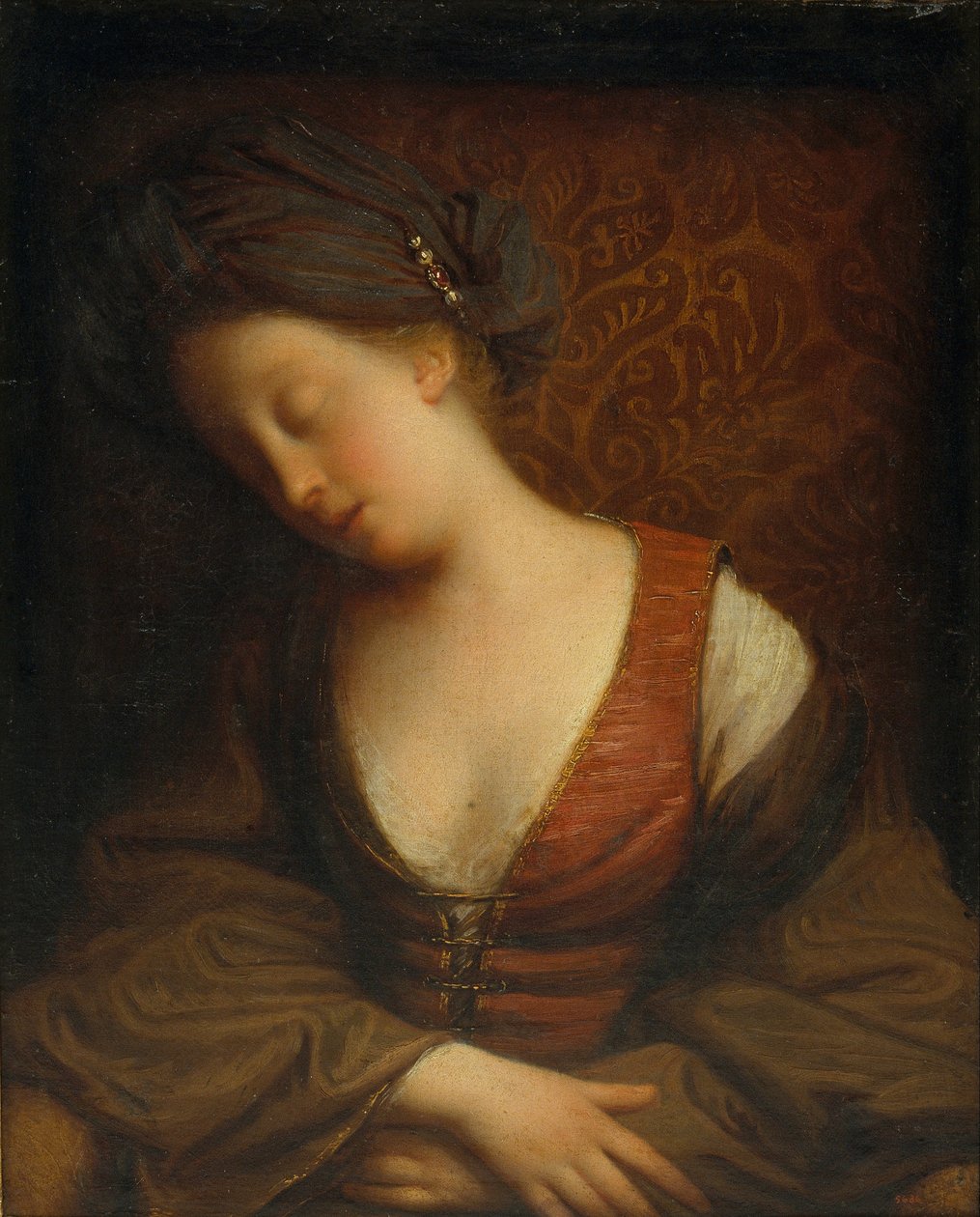 Jovem mulher dormindo de Jean Baptiste Santerre