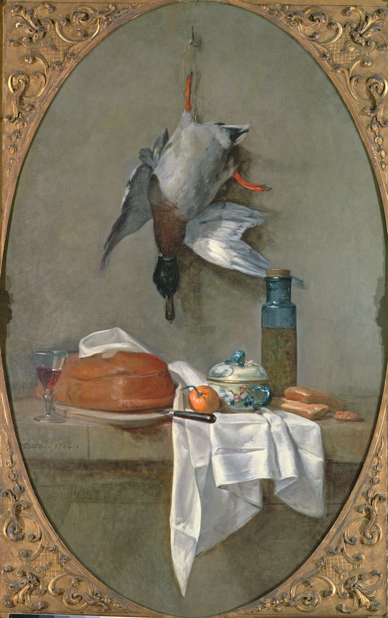 Ainda vida com pato, 1764 de Jean Baptiste Simeon Chardin