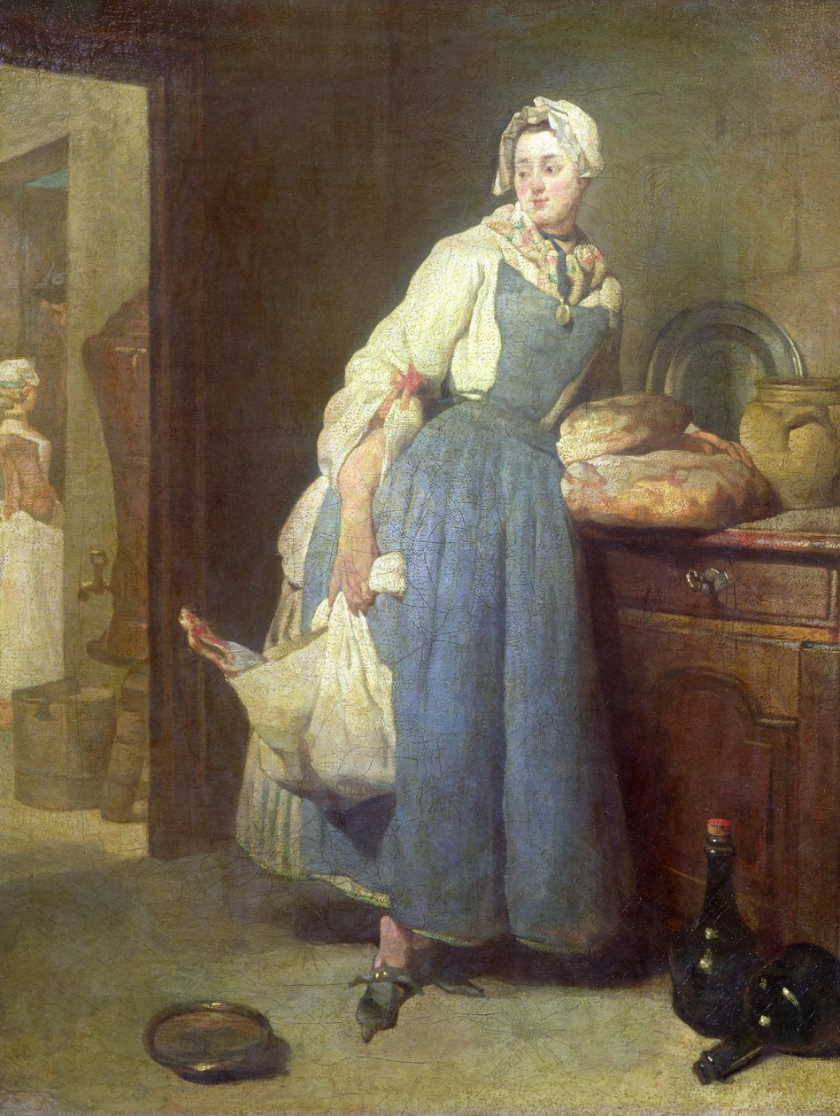 A empregada de cozinha com disposições, 1739 de Jean Baptiste Simeon Chardin