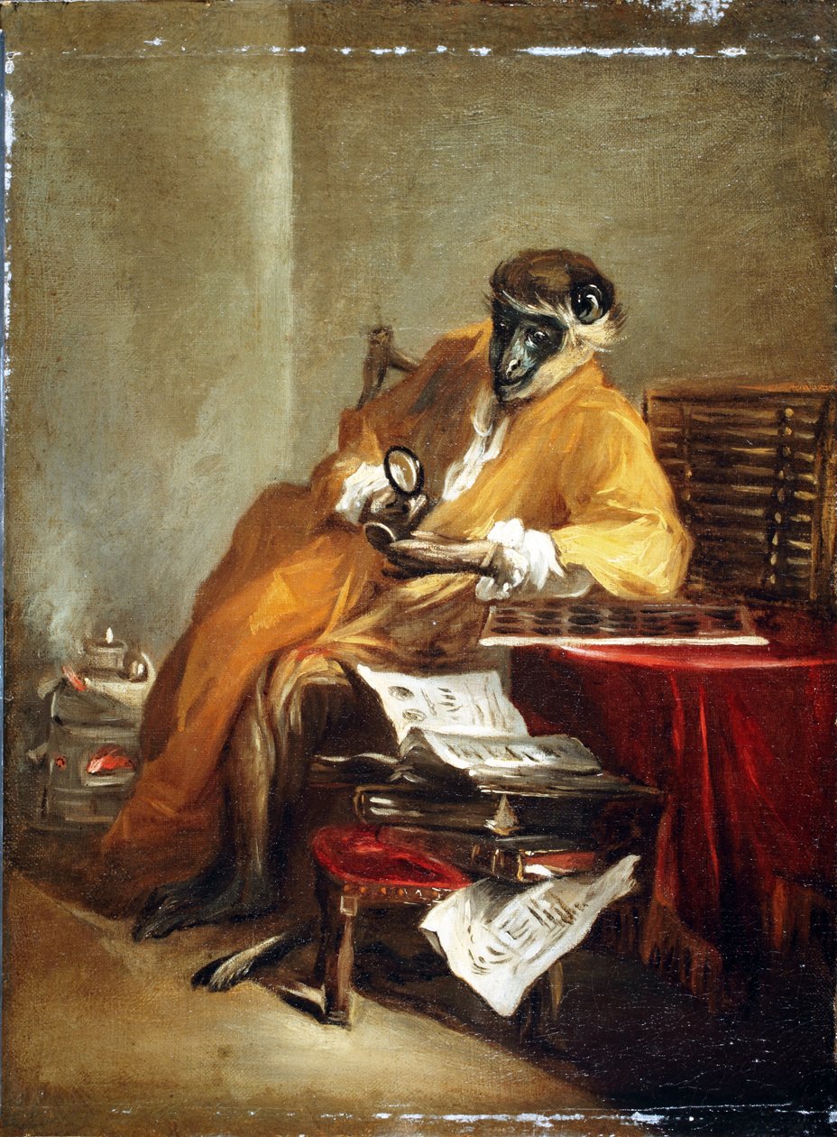 O macaco antiquário, depois de 1740 de Jean Baptiste Simeon Chardin