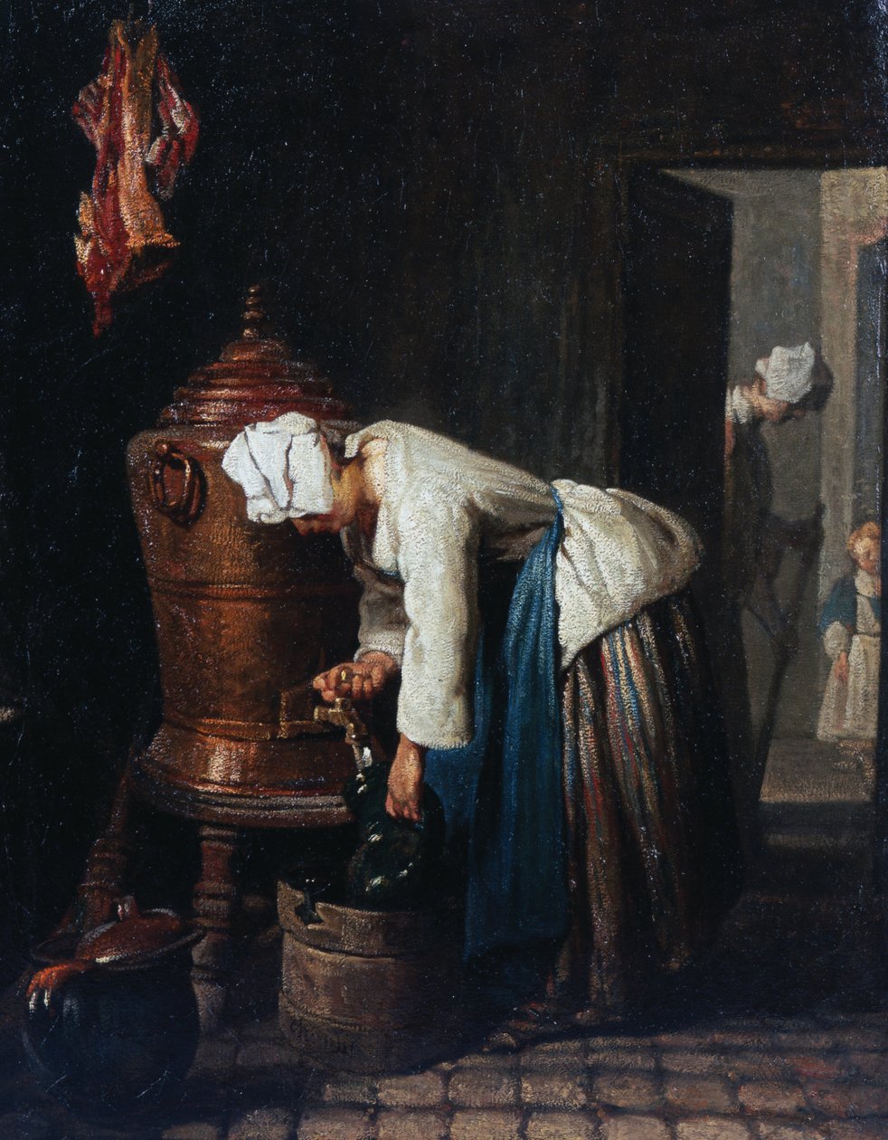 Mulher, desenho, água, em, a, cisterna de Jean Baptiste Simeon Chardin