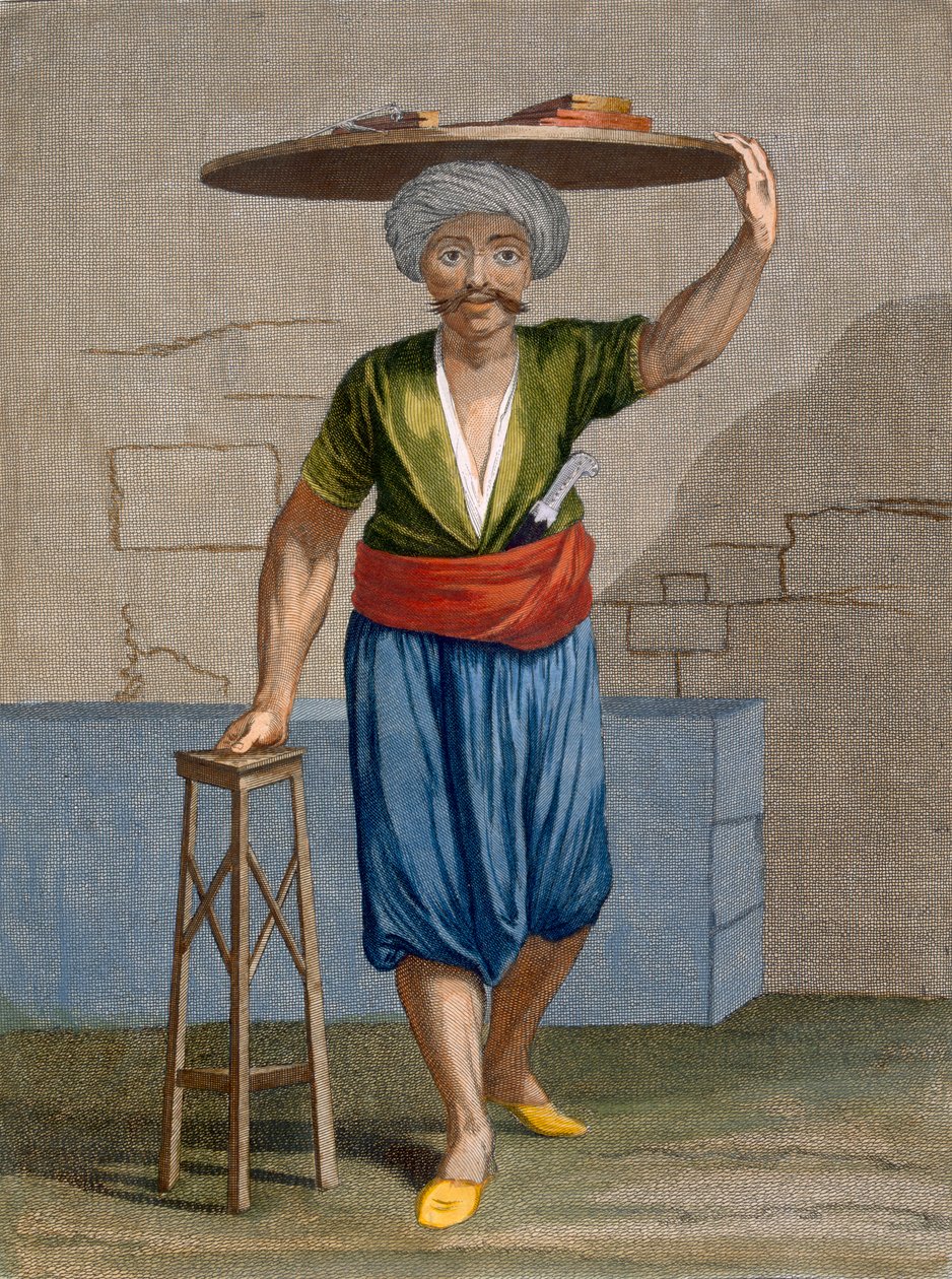 Um Halvadgi, placa 57 de &39;Coleção de cem impressões representando as diferentes nações do Levante&39; por Charles de Ferriol, gravado por Gerard Scotin (1671-1716), 1707-08 de Jean Baptiste Vanmour