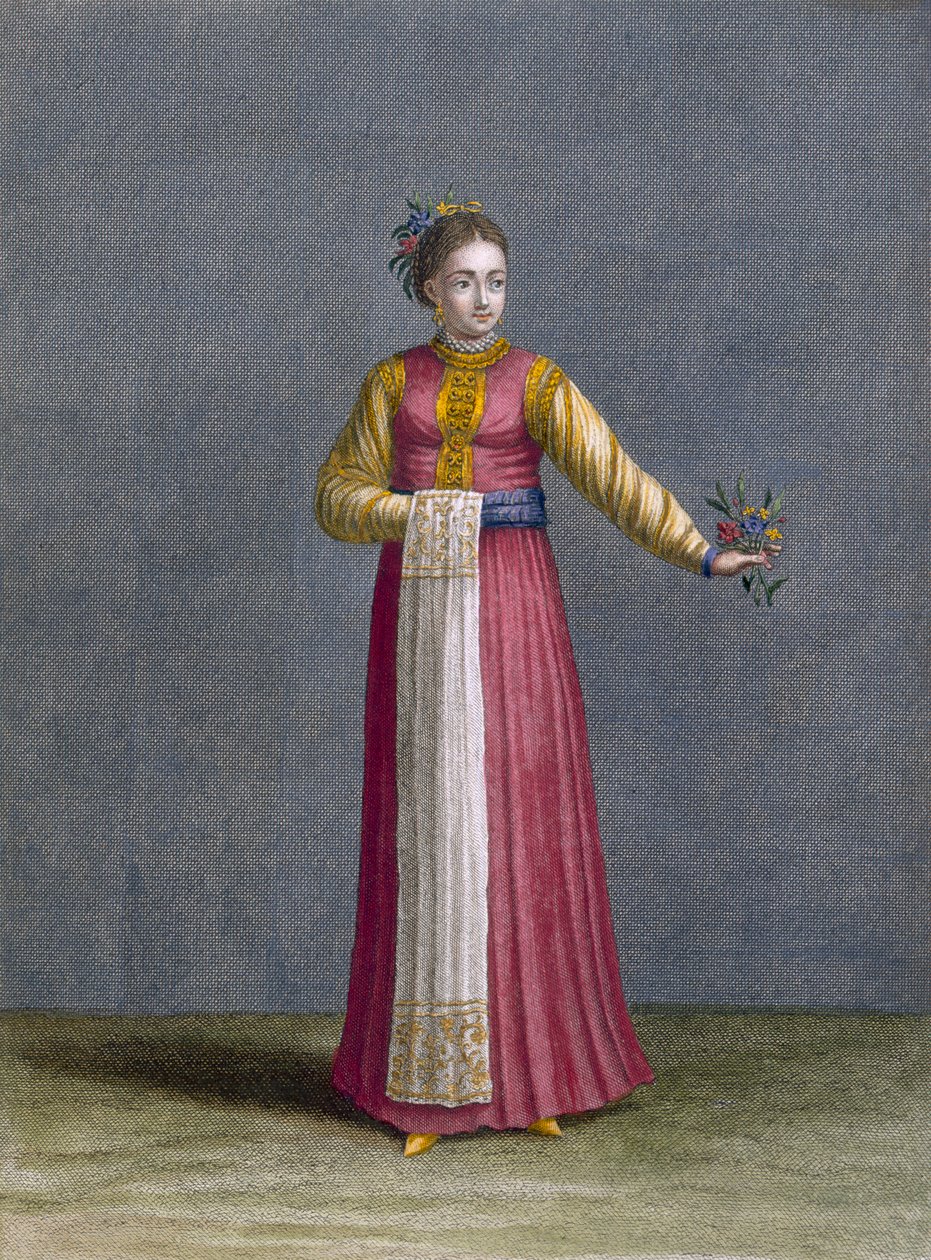 Uma jovem wallachian mulher, placa 81 de &39;coleção de cem imprime representando as diferentes nações do Levante&39; por Charles de Ferriol, gravado por Jean-Baptiste Haussard (fl.1679-1749), 17 de Jean Baptiste Vanmour