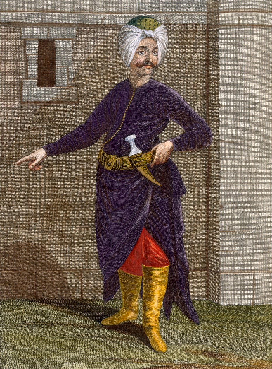 Chatir, placa 28 de "Coleção de cem cópias representando as diferentes nações do Levante", de Charles de Ferriol, gravada por Gerard Scotin (1671-1716), 1707-08 de Jean Baptiste Vanmour
