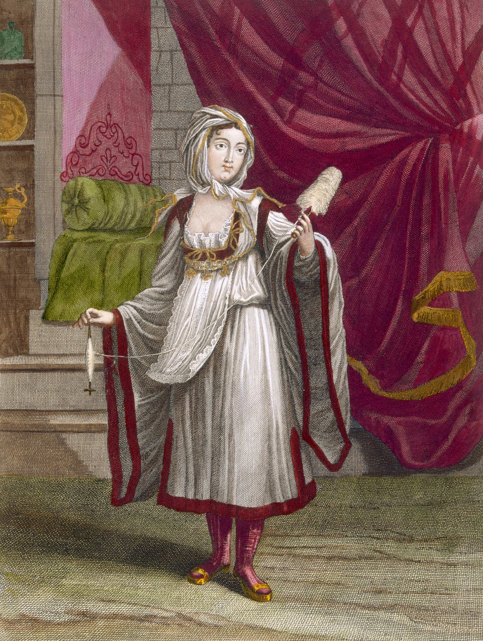 Garota de Kimolos, uma ilha das Cíclades, c.1708 de Jean Baptiste Vanmour