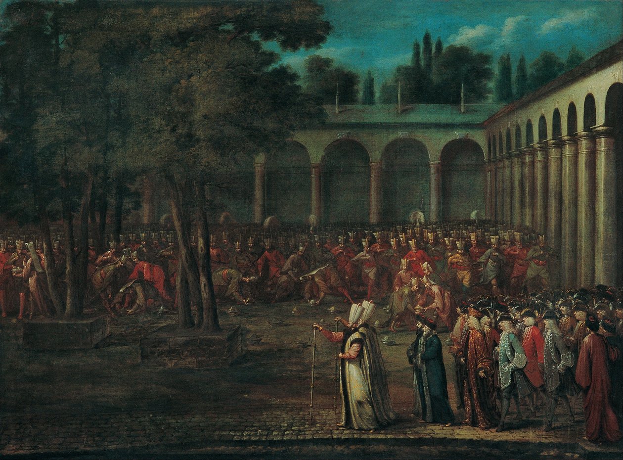 A delegação de embaixadores que atravessa o segundo pátio do Palácio de Topkap de Jean Baptiste Vanmour