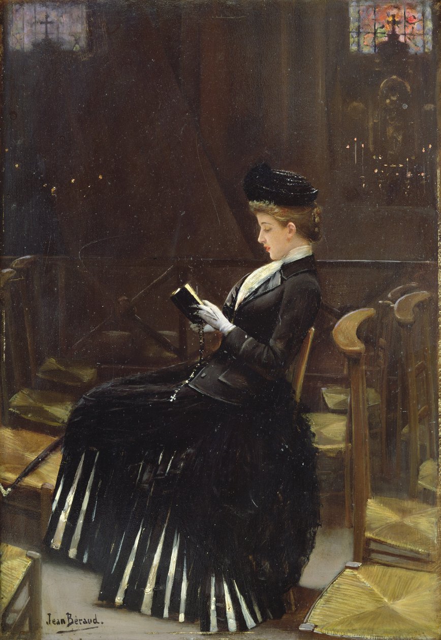 Uma mulher em oração, c.1889 de Jean Beraud