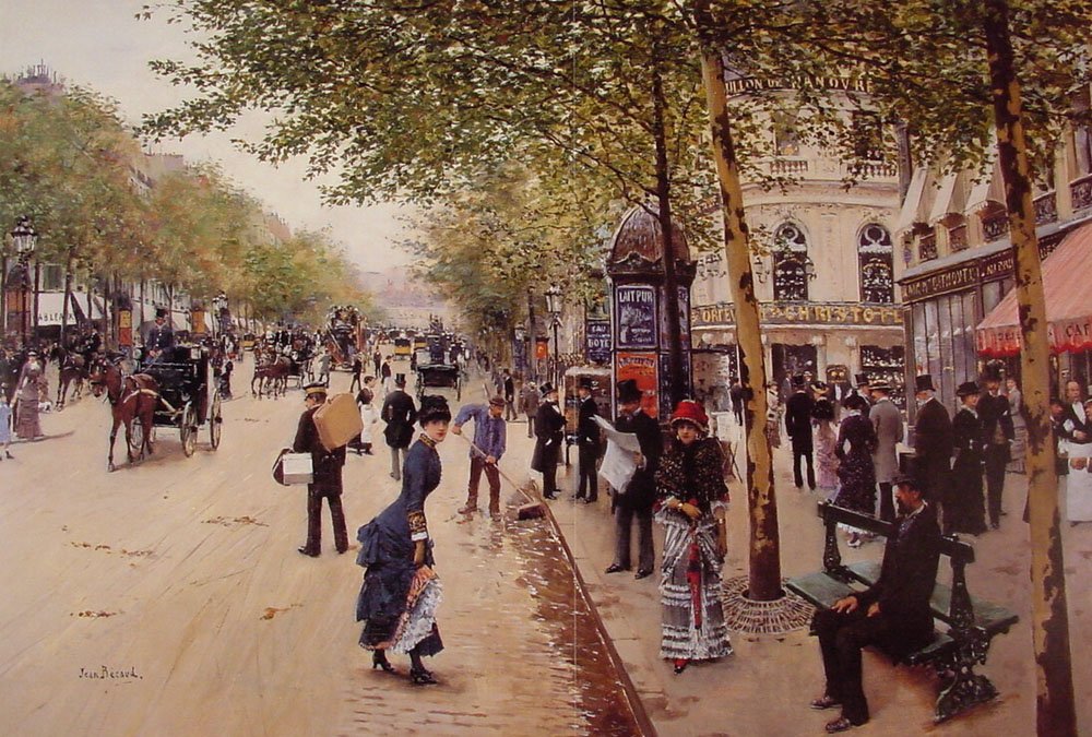 Boulevard des Capucines - ao fundo Boulevard des Italiens com o Pavillon de Hannover à direita de Jean Beraud